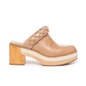 Bernardo Tan Braided Platform Mules